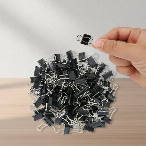 120 Pack Mini Binder Clips, Black Binder Clips, Small Paper Clips, Micro Size Office Clips