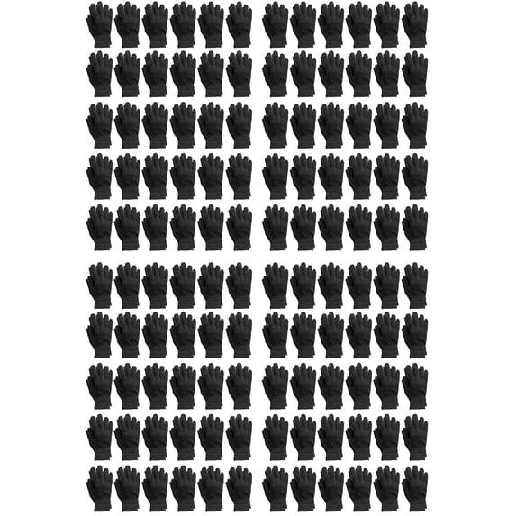 120 Pack Of SOCKS'NBULK Wholesale Beanies Or Gloves, Bulk Thermal Winter Hat Or Glove (Black Golves)
