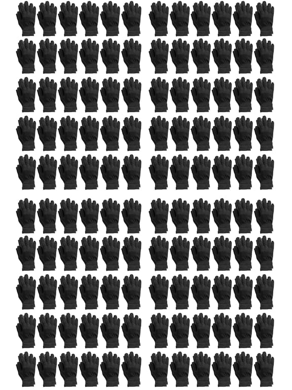120 Pack Of Yacht & Smith Wholesale Gloves, Bulk Thermal Winter Glove (Black Golves)