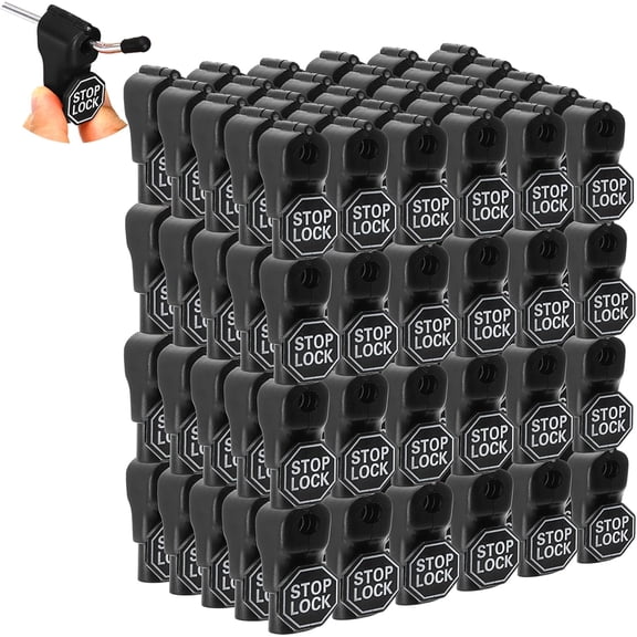 120 Pack Peg Hook Locks, 6 mm Plastic Magnet Retail Security Stop Lock Anti-Theft Pegboard Display Hook Locks for Retail Shop, Shopping Center, Mobile Phone Store, Black