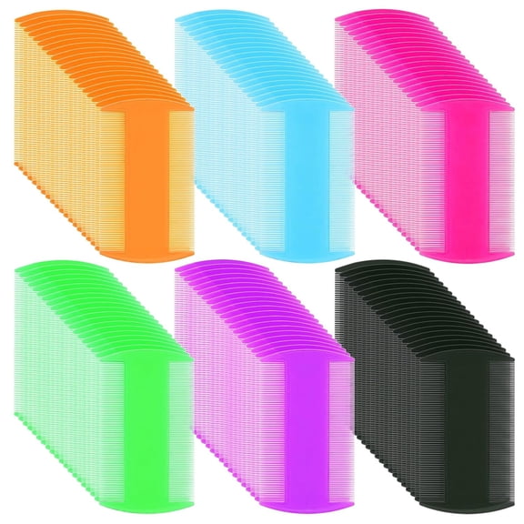 120 Pack Plastic Flea Lice Combs, Fine Tooth Flea Tick Comb, Double Sided Pet Combs, Cat Dog Hair Dandruff Removal Comb, Grooming Tools for Rabbit, Cat, Dog, Kitten, Small Pet (6 Colors)