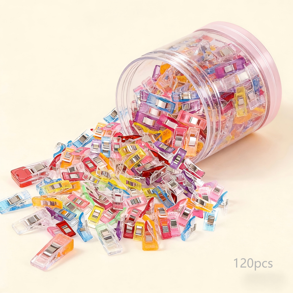 120 Pack Plastic Sewing Clips – Safe Pin Alternative for Sewing & Craft Projects