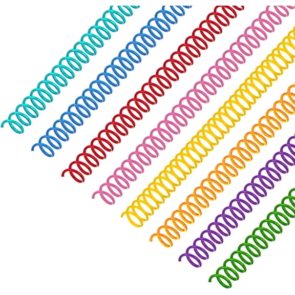 120 Pack Plastic Spiral Binding Coils Binder Binding Spirals Rings 1/4 Inch Spiral Binding Wire Combs Spines Coils, 4:1 Pitch (1/4 Inch,Multicolor)