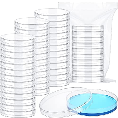120 Pack Sterile Plastic Petri Dishes with Lids 90 x 15 mm Deep Clear Lab Petri Dishes Cell Culture Dishes for School Science Project, Lab Experiment, Biological Themed Party Supplies