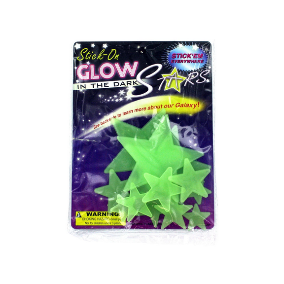 120 Pack Stick On Glow in the Dark Stars Set, Assorted Sizes of Stars, Space Shapes, For Bedroom Walls, Ceilings and Lockers, Includes Adhesive and Educational Info on Stars, Quasars, Bulk, Space