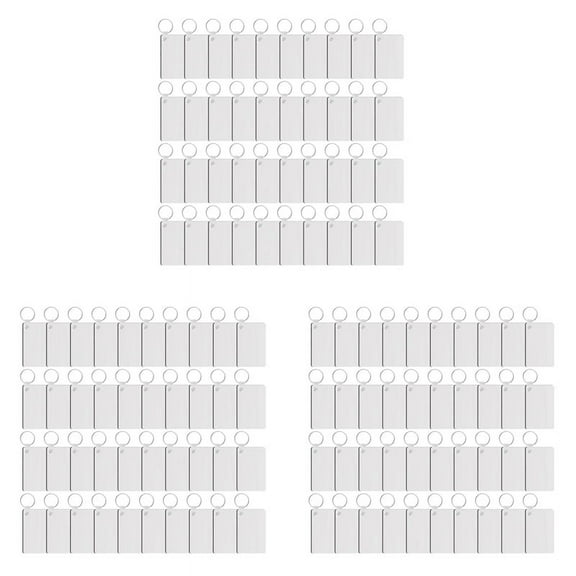 120 Pack Sublimation Keychain Blank Double Sided Heat Transfer Blank MDF Blank Board Key Ring Blank Sublimation DIY,120 x Rectangular Dye Sublimation Keychain Blanks