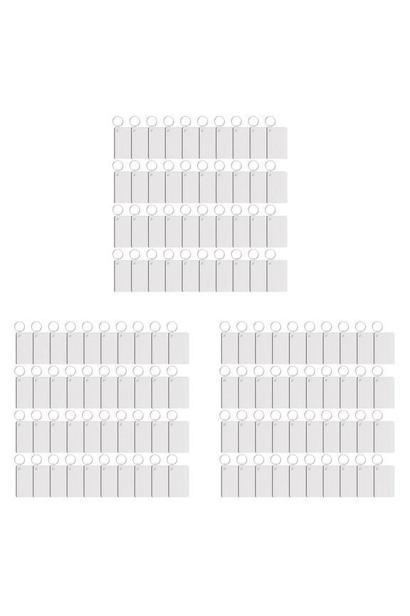 120 Pack Sublimation Keychain Blank Double Sided Heat Transfer Blank MDF Blank Board Key Ring Blank Sublimation DIY