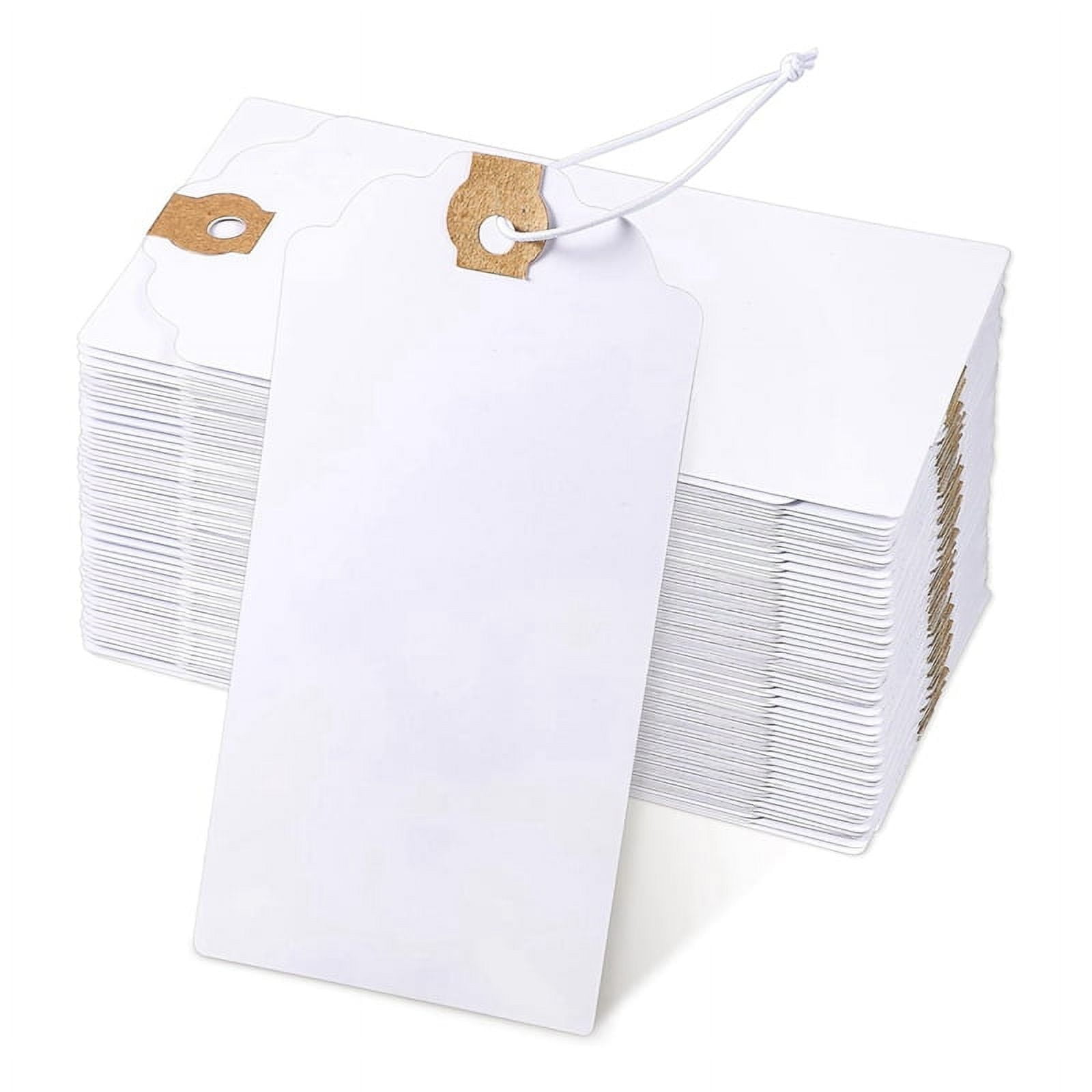 120 Pack Tags with Elastic String Marking Hang Tags with String Attached Reinforced Hole Writable Tags 4.76x2.36Inch