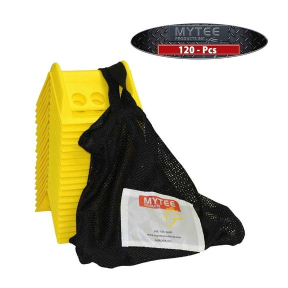 120 Pack Yellow 4" Flatbed Edge Protectors with Carrying Case - 4" Winch Ratchet Straps Plastic Corner Protectors for Flatbed Cargo Load