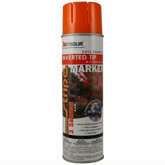 120-Pack of 20 oz Seymour 20-357 Stripe Fluorescent Orange 3 Series Water-Based Inverted Marker Spray Paint