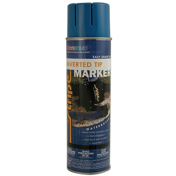 120-Pack of 20 oz Seymour Of Sycamore 20-653 Precaution Blue Stripe Water-Based Inverted Marker Spray Paint