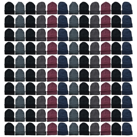120 Pack of SOCKS'NBULK Wholesale Beanies Or Gloves, Bulk Thermal Winter Hat Or Glove (Assorted Beanies)