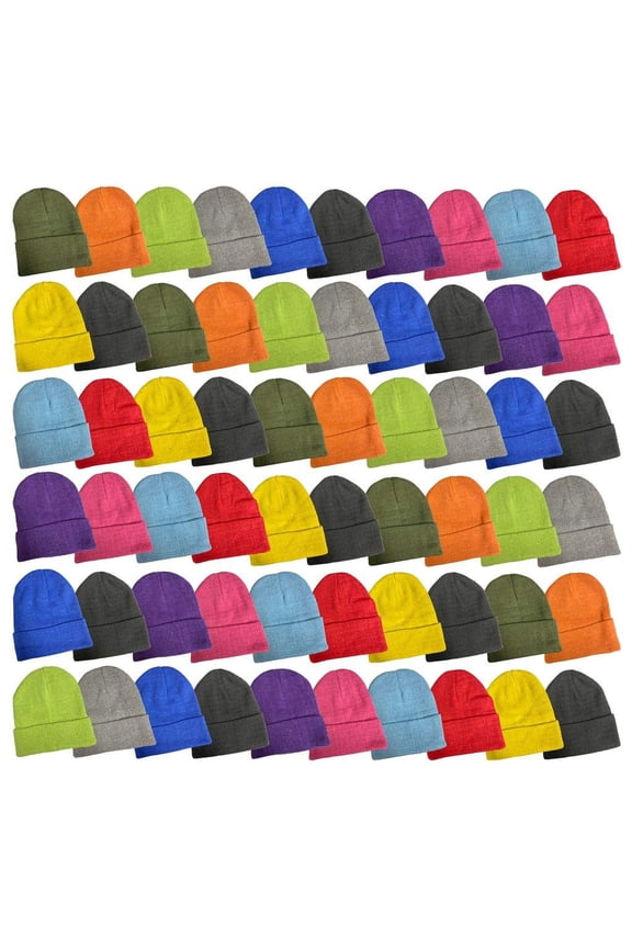120 Pack of Yacht & Smith Wholesale Beanies, Bulk Thermal Winter Hat (120 Pack Bright Colors)