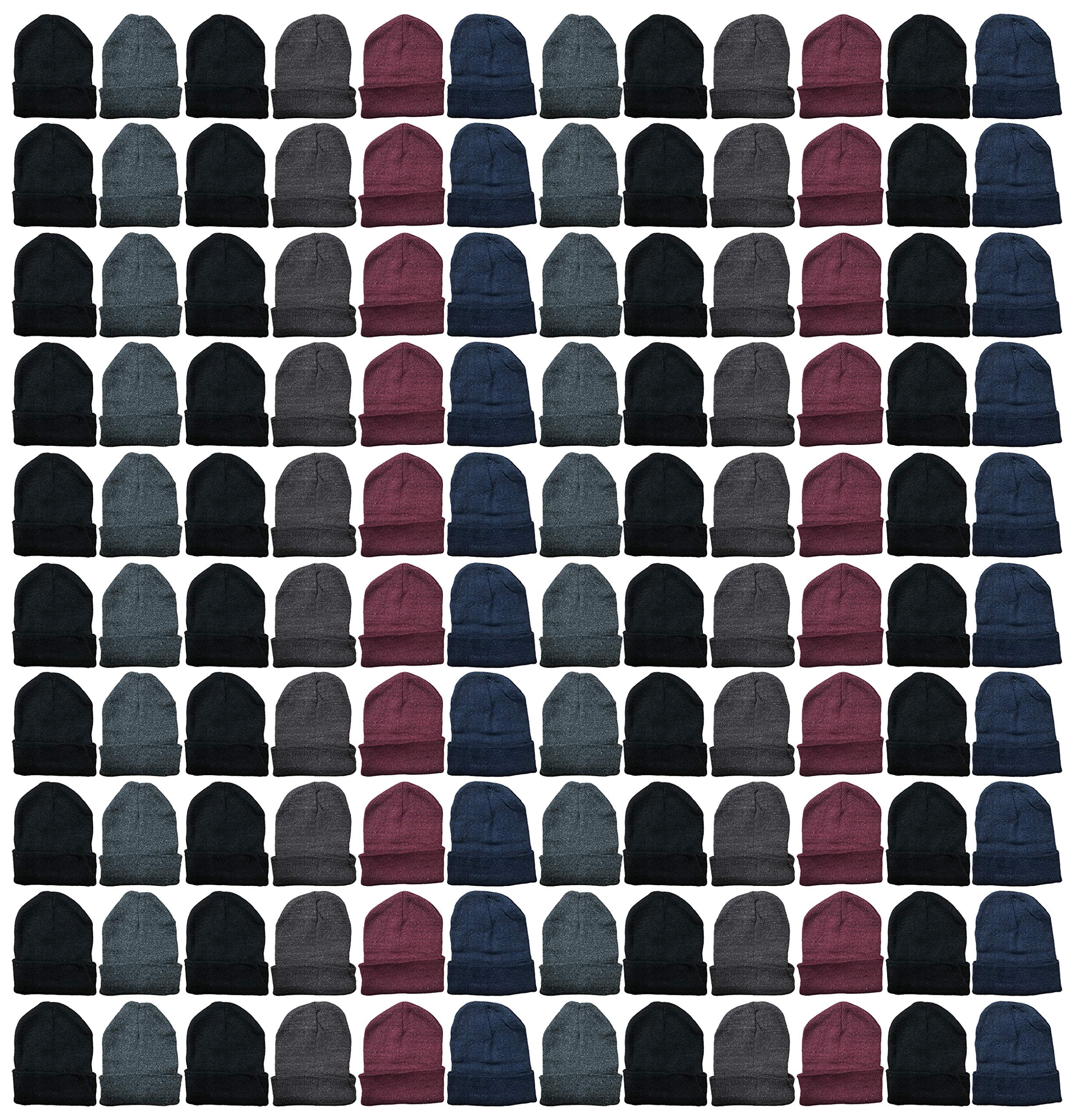 120 Pack of Yacht & Smith Wholesale Beanies, Bulk Thermal Winter Hat (Assorted Beanies)