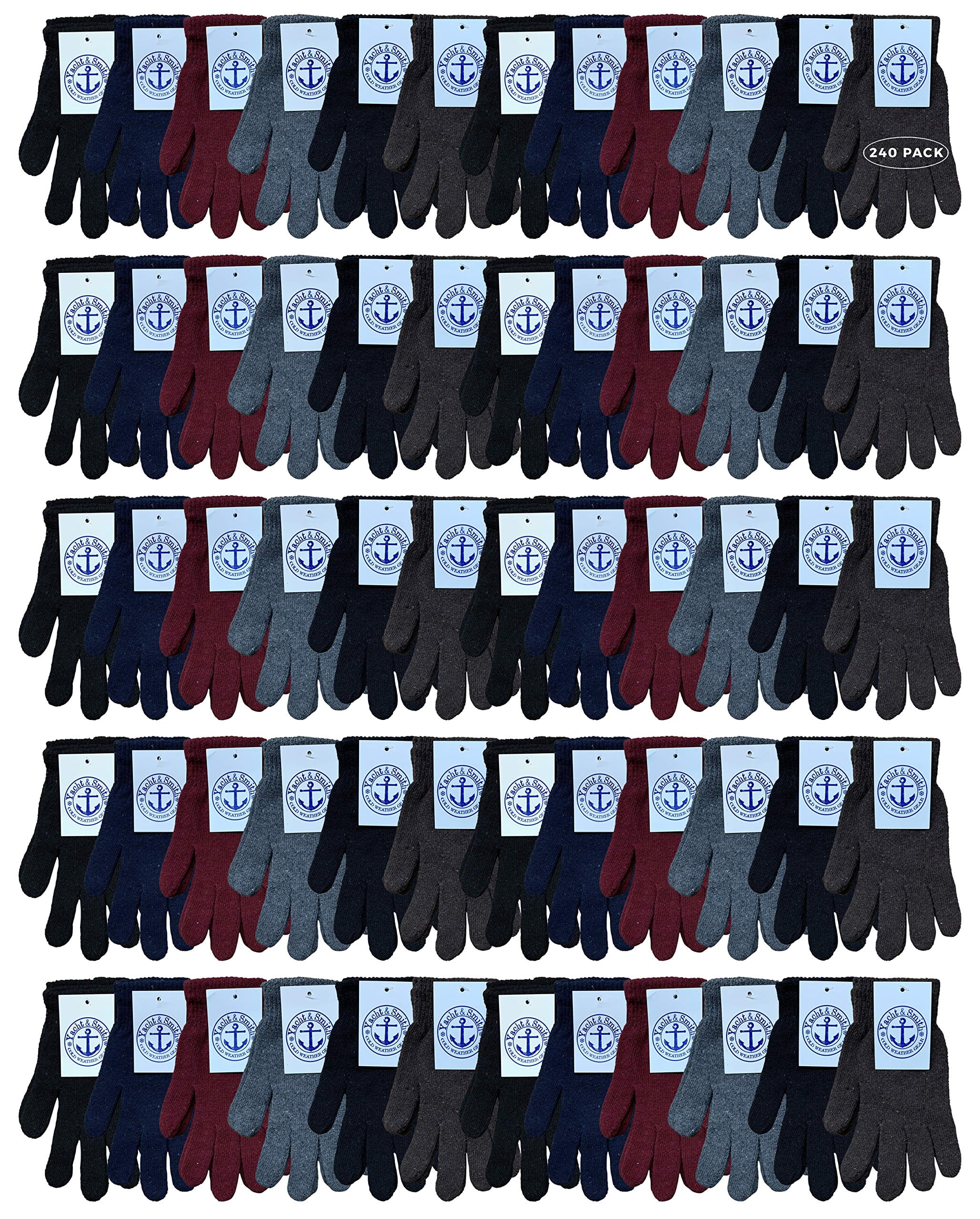 120 Pack of Yacht & Smith Wholesale Gloves, Bulk Thermal Winter Glove (Assorted Gloves)
