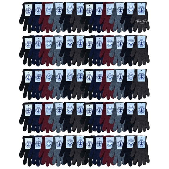 120 Pack of Yacht & Smith Wholesale Gloves, Bulk Thermal Winter Glove (Assorted Gloves)