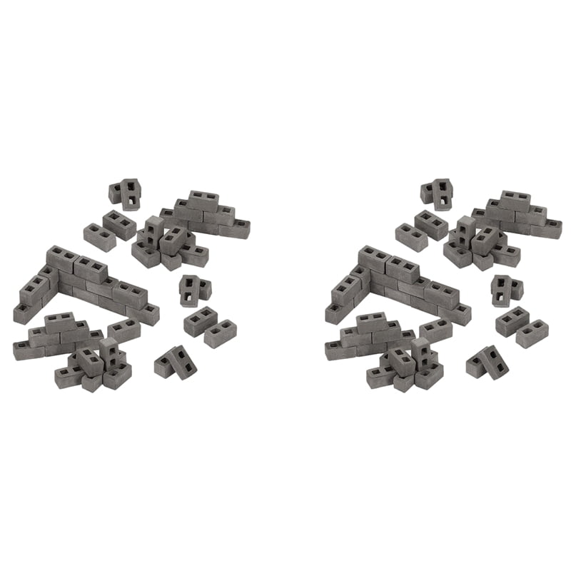 120 Packs Cinder Blocks 1/12 Scale Mini Bricks Concrete Miniature
