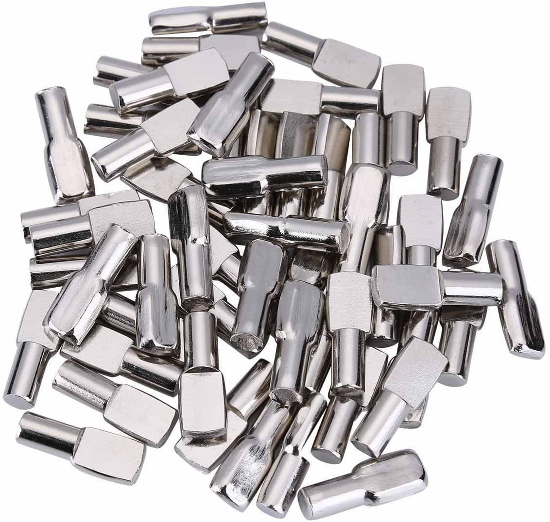 120 Packs Shelf Pins, 5mm Shelf Support Pegs Spoon Shape Cabinet Furniture Tbestmax