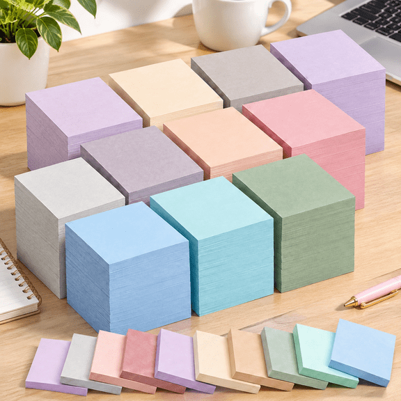 120 Pads Sticky Notes Bulk 1.5x2, Simple Style, Soft Color