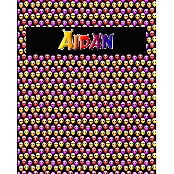 120 Page Handwriting Practice Book with Colorful Alien Cover Aidan: Primary Grades Handwriting Book Paperback