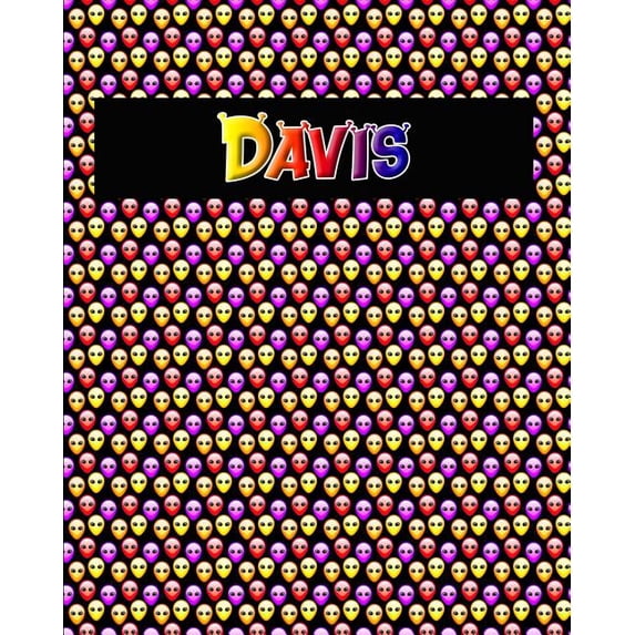120 Page Handwriting Practice Book with Colorful Alien Cover Davis: Primary Grades Handwriting Book Paperback