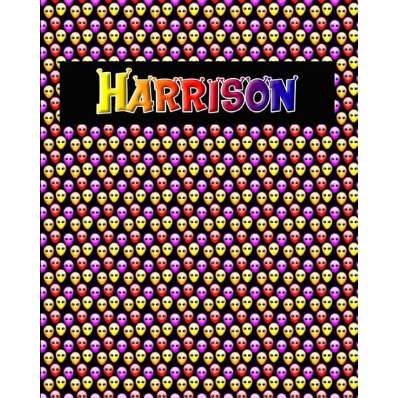 120 Page Handwriting Practice Book with Colorful Alien Cover Harrison: Primary Grades Handwriting Book Paperback