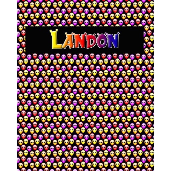 120 Page Handwriting Practice Book with Colorful Alien Cover Landon: Primary Grades Handwriting Book Paperback