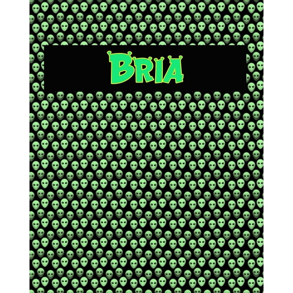 120 Page Handwriting Practice Book with Green Alien Cover Bria: Primary Grades Handwriting Book (Paperback)