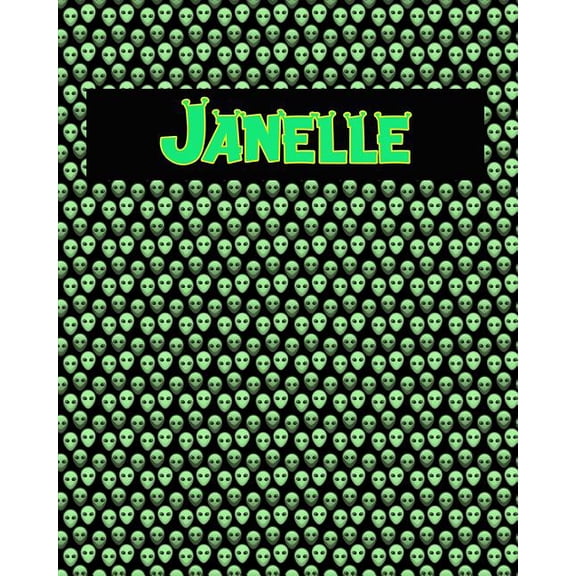 120 Page Handwriting Practice Book with Green Alien Cover Janelle: Primary Grades Handwriting Book Paperback