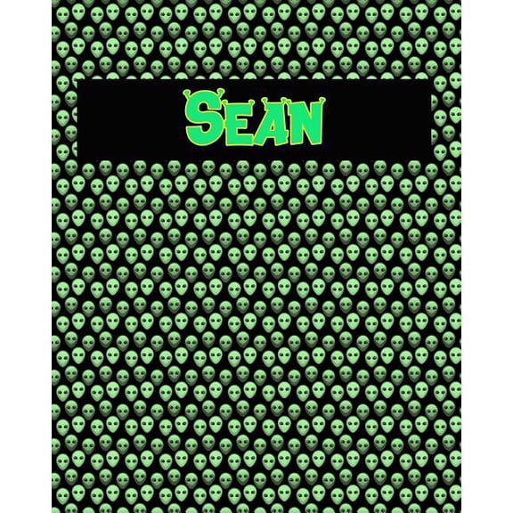 120 Page Handwriting Practice Book with Green Alien Cover Sean: Primary Grades Handwriting Book (Paperback)