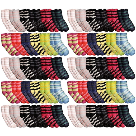 120 Pairs Case Of WSD Womens Fuzzy Socks, Winter Soft Fluffy Assorted Socks Size, 9-11