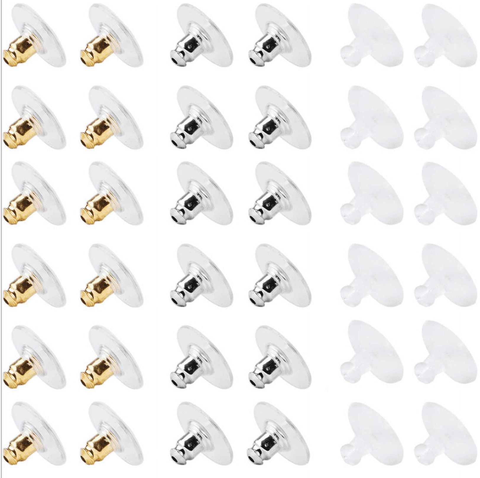 120 Pairs Earring Backs with Pad for Droopy Stud Ears Replacement ...