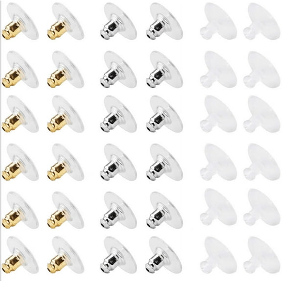 120 Pairs Earring Backs with Pad for Droopy Stud Ears Replacement Hypoallergenic Earring Backings for Heavy Earrings