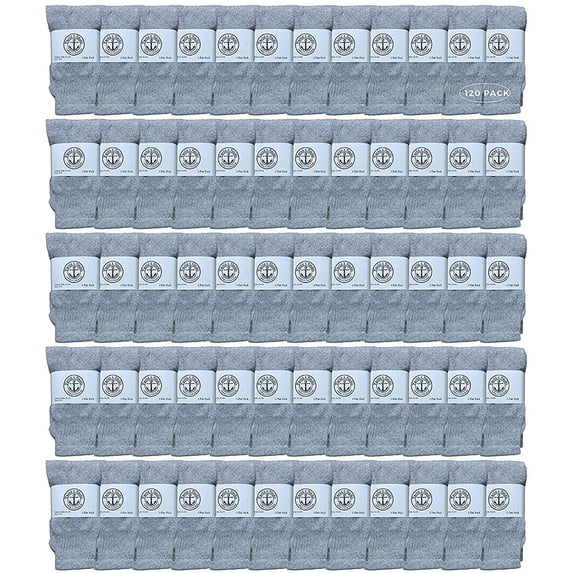 120 Pairs Of Yacht & Smith 17 Inch Wholesale Kids Tube Socks, Childrens Cotton Referee Sport Socks Size 6-8 (6-8 Gray)