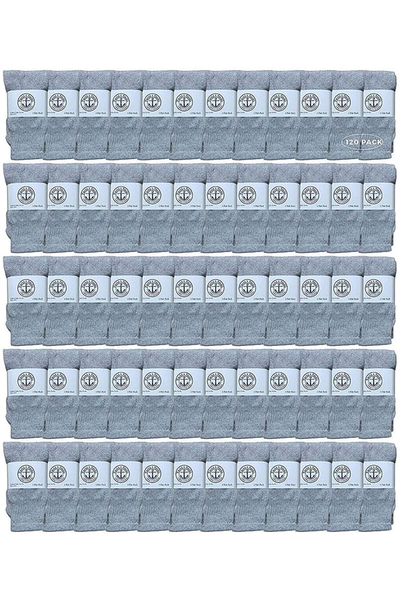 120 Pairs Of Yacht & Smith 17 Inch Wholesale Kids Tube Socks, Childrens Cotton Referee Sport Socks Size 6-8 (6-8 Gray)