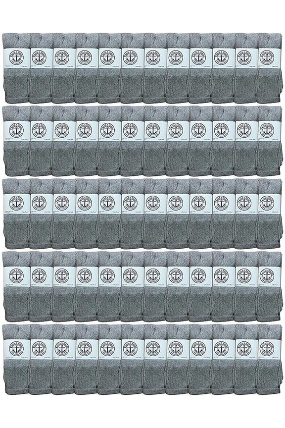 120 Pairs Of Yacht & Smith 26 Inch Wholesale Women's Tube Socks, Women's Cotton Referee Sport Socks Size 9-11 (Gray)