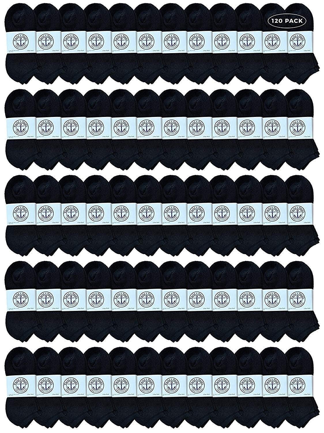 120 Pairs Of Yacht & Smith Bulk Womens Ankle Socks Low Cut Ankle Socks Size 9-11 (Black)