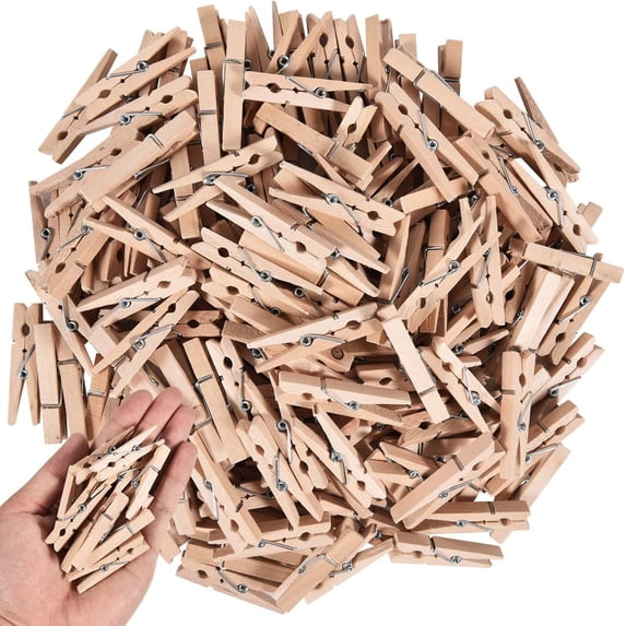 120 Pcs 1.9 Inch Mini Wooden Crafts Clothespins Clips for Photos, Arts