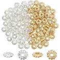 thumbnail image 1 of 120 Pcs 2 Colors Alloy Flower Spacer Beads 5mm Silver Golden Loose Spacer Beads Flat Round Beads Real 14K Gold Plated Metal Beads for DIY Jewelry Making DIY Crafting, 1 of 6