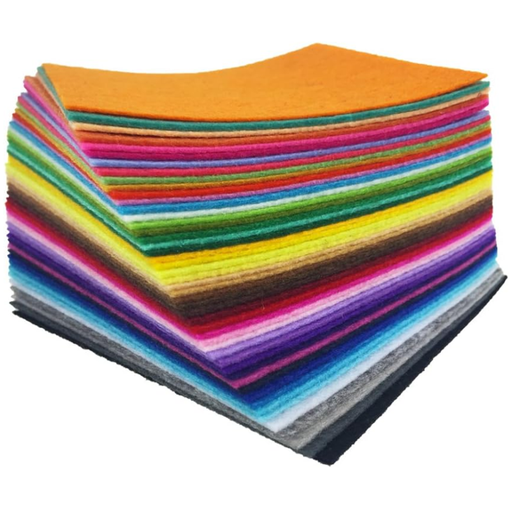 120 Pcs 20 x 30cm Felt Sheets for Crafts, Assorted Colors Felt Fabric Sheets for DIY Sewing Precut Fabric Squares, Patchwork, School Projects, Decorations