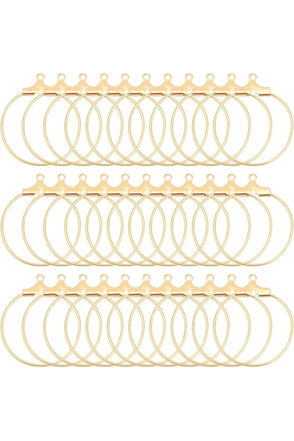 120 Pcs 20mm Round Beading Hoop Earring Finding Golden Earring Hoops for Jewelry Making Earring Finding Component for Earring Finding Jewelry Making Supplies