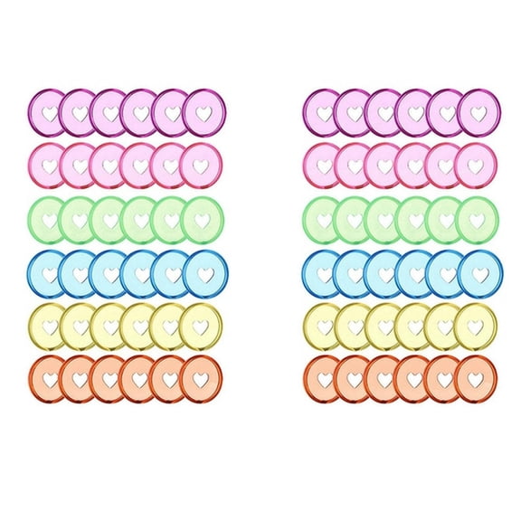 120 Pcs 24Mm Plastic Book Binding Discs, Discbound Expansion Discs, Heart Binder Rings Mushroom Hole For DIY Notebooks