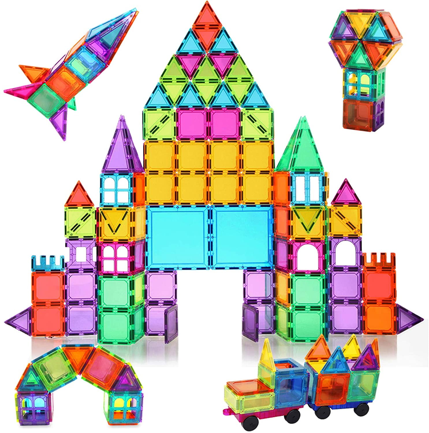 PicassoTiles Magnetic Building Block Set: 33 Piece 3D Color
