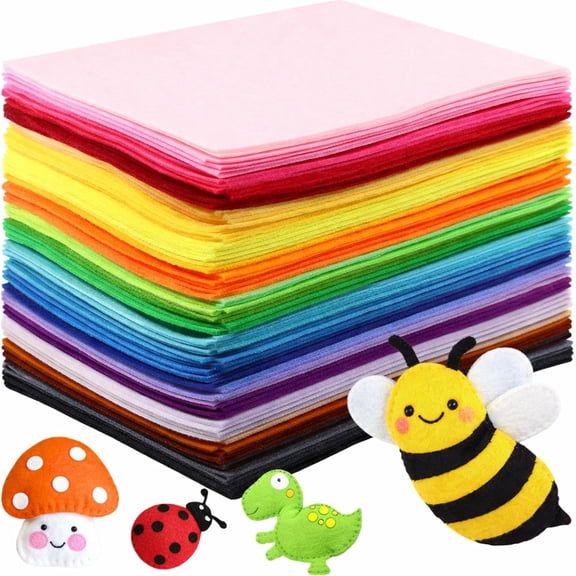 120 Pcs 4 x 4 Inch Felt Sheets Bulk for Craft 40 Assorted Color Felt Fabric Squares Stiff Paper for Wedding Graduation Festival Holiday DIY Craft Sewing Patchwork (Classic)