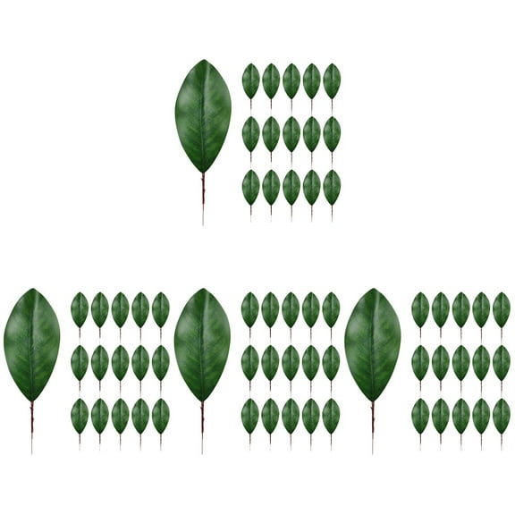 RENACLIPY Fake Green Magnolia Leaves, Premium Texture for Home Decor, 120Pcs
