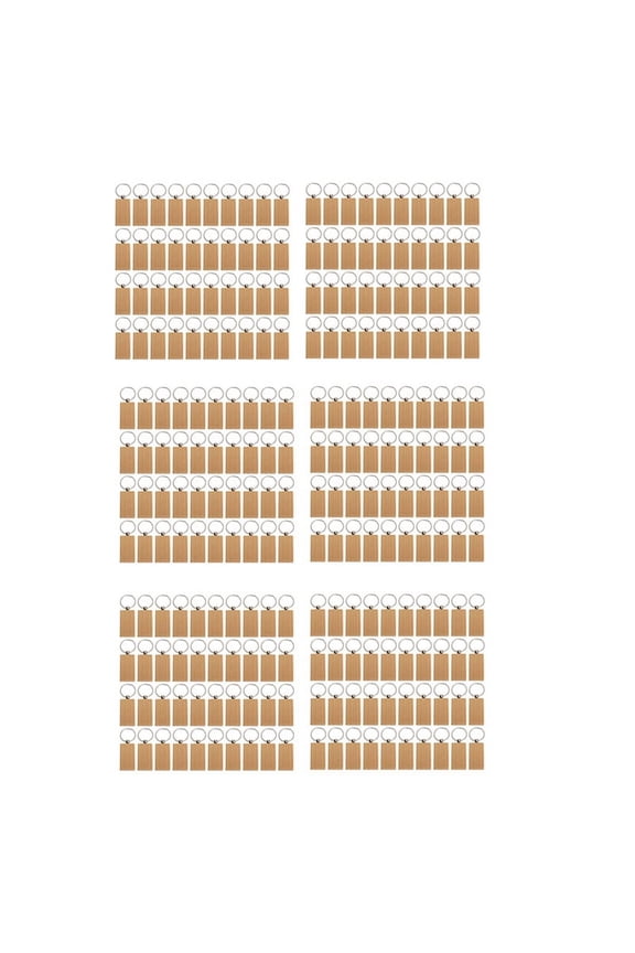 120 Pcs Blank Wooden Rectangular Engraving Key Diy Wood Keychains Key Tags Can Diy Gifts