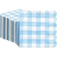 thumbnail image 1 of 120 Pcs Blue Gingham Napkins, Disposable Blue Checkered Paper Napkins for Baby Shower, Picnic, Birthday, 5 x 5 Inches, 1 of 14