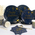 thumbnail image 1 of 120 Pcs Blue and Gold Plates and Napkins Party Supplies, Paper Plates Disposable Party Dinnerware for Birthday, 1 of 7