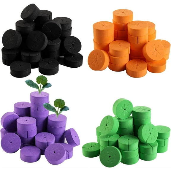 120 Pcs Clone Collars,Cloning Inserts Collars for Hydroponics,Aeroponics and DIY Cloner,Multi-Color Planted Cotton for Cloning Machines and Net Pots,2 in,8 Spokes