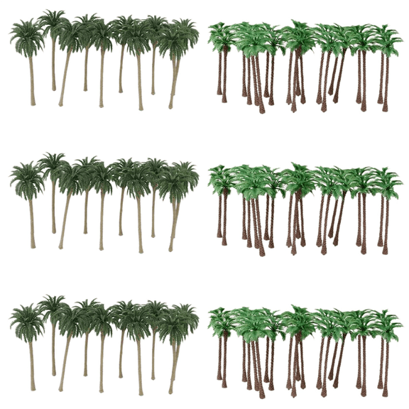 120 Pcs Coconut Palm Model Trees/Scenery Plastic Artificial Layout Rainforest Diorama